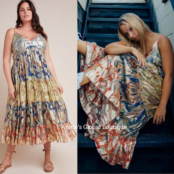 RARE NWT ANTHROPOLOGIE Verb Echo Tiered Maxi Dress - Picture 11 of 16